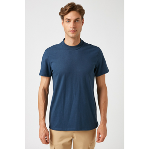 Koton Men's Blue Short Sleeve T-Shirt