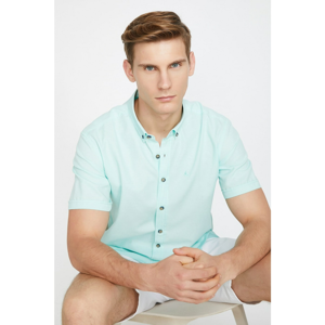 Koton Men's Green Classic Collar Shirt