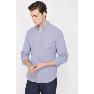 Koton Men's Blue Checkered Shirt