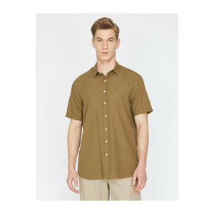 Koton Men's Green Short Sleeve Shirt
