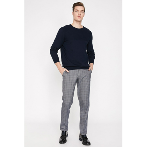 Koton Men's Navy Blue Checkered Pants