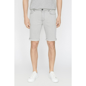 Koton Men's Grey Normal Waist Pocket Detail Jean Shorts