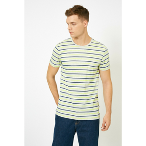 Koton Men's Ecru Striped T-Shirt