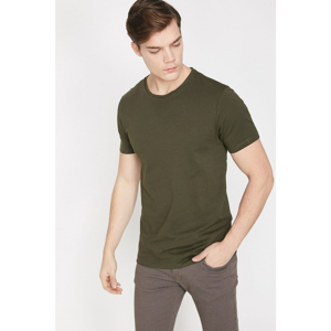 Koton Men's Green Bike Collar Short Sleeve T-Shirt
