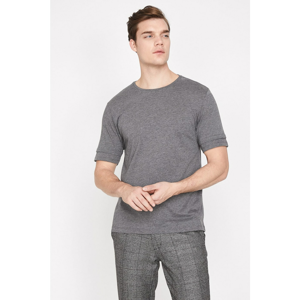 Koton Men's Grey Bike Collar Short Sleeve T-Shirt