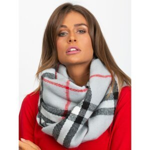 Plaid scarf in light gray