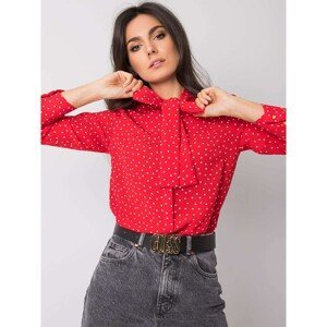 RUE PARIS Red polka dot blouse