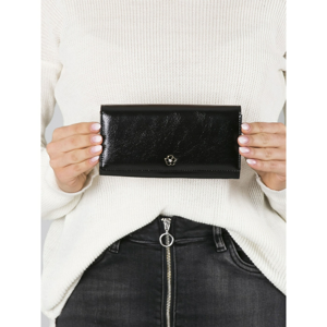 Large black leather wallet
