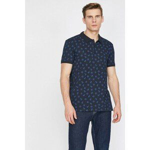 Koton Men's Navy Blue Patterned T-Shirt