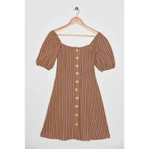 Koton Women's Brown Striped Dress