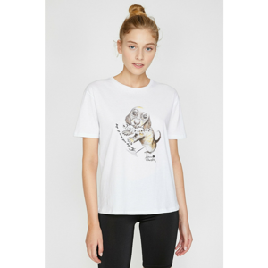 Koton Women's Ekru Love T-Shirt - Zerrin Tekindor Design