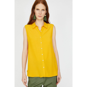 Koton Women's Yellow Button DetailEd Shirt