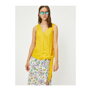 Koton Women's Yellow Polka lump Blouse