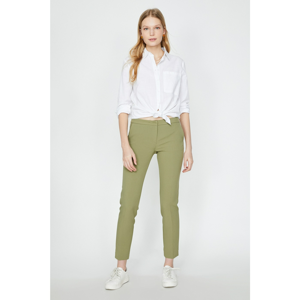 Koton Women's Green Tight Cut Pants