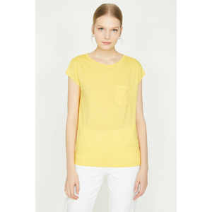 Koton Women's Yellow Short Sleeve Bike Collar T-Shirt