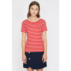 Koton Women's Red Striped T-Shirt