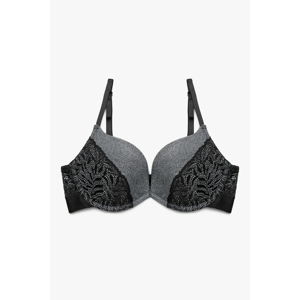 Koton Women's Grey Lace Detail Bra