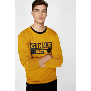 Koton Male Yellow Printed Sweater