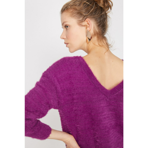 Koton Women's Purple Bike Collar Sweater