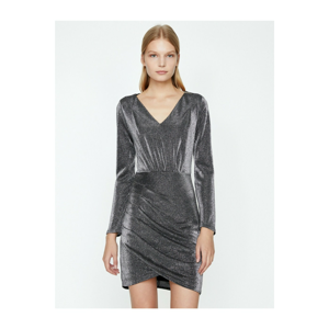 Koton Women's Grey Glitter Detailing Dress