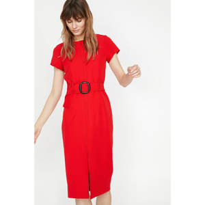 Koton Women's Red Belt Detailed Dress