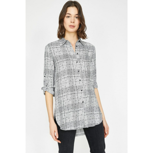 Koton Women's Grey Checkered Shirt