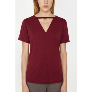 Koton T-Shirt - Burgundy - Regular
