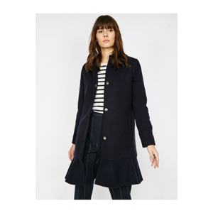 Koton Women's Navy Blue Ruffle Detailed coat