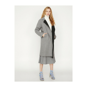 Koton Women's Gray Pocket Detailed Coat