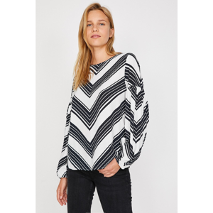 Koton Women's Black Striped Patterned Blouse