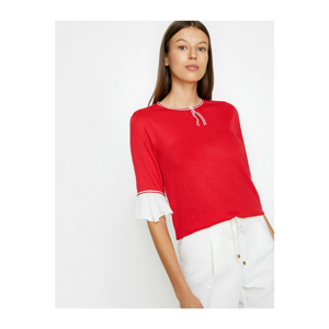 Koton Woman Red Pearl Detail T-Shirt