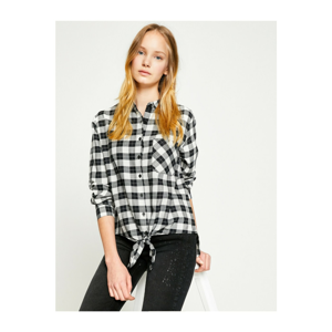 Koton Women's Black Plaid Shirt