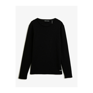 Koton Men's Black Basic Slim Fit Bike Collar Long Sleeve Sweater