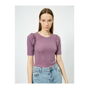 Koton Woman Purple Sim Detailed T-shirt