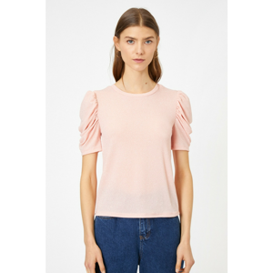 Koton Women's Pink Bike Collar T-Shirt