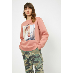 Koton Women's Pink Printed Sweatshirt