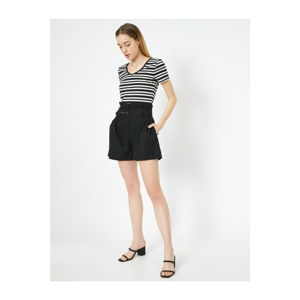 Koton Shorts - Black - High Waist