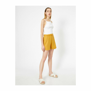 Koton Women Yellow Comfortable Cut Linen Sort