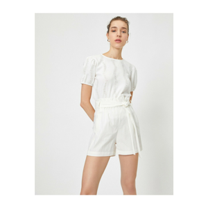 Koton Shorts - White - Normal Waist