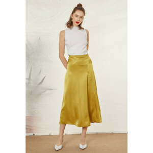 Koton Women's Yellow Straight Skirt