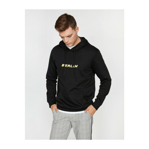 Koton Men's Black Printed Sweatshirt