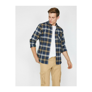 Koton Men's Pocket Detailed Checkered Shirt