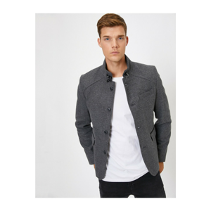 Koton Men's Grey Button Detail jacket
