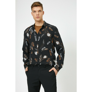 Koton Men's Black Patterned Shirt