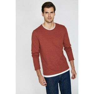 Koton Men's Brown Crew Neck T-Shirt