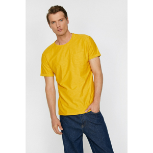 Koton Men's Yellow Bike Collar Short Sleeve T-Shir