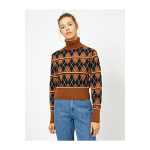 Koton Women's Brown Patterned Sweater