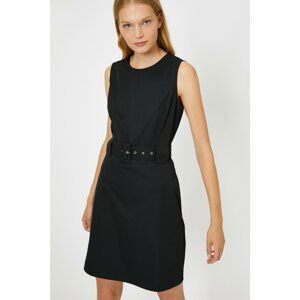 Koton Women's Black Belt Detailed Dress