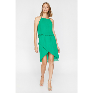 Koton Women's Green Pleated Dress