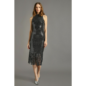 Koton Women's Black Stamp Detail Dress